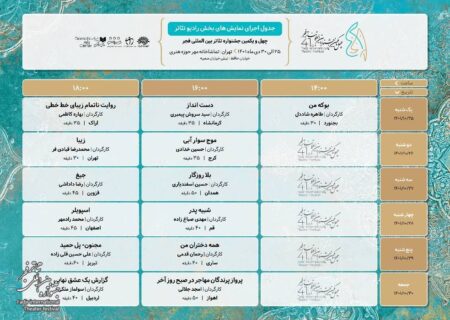 جدول اجراهای نمایش‌های بخش رادیو تئاتر جشنواره فجر